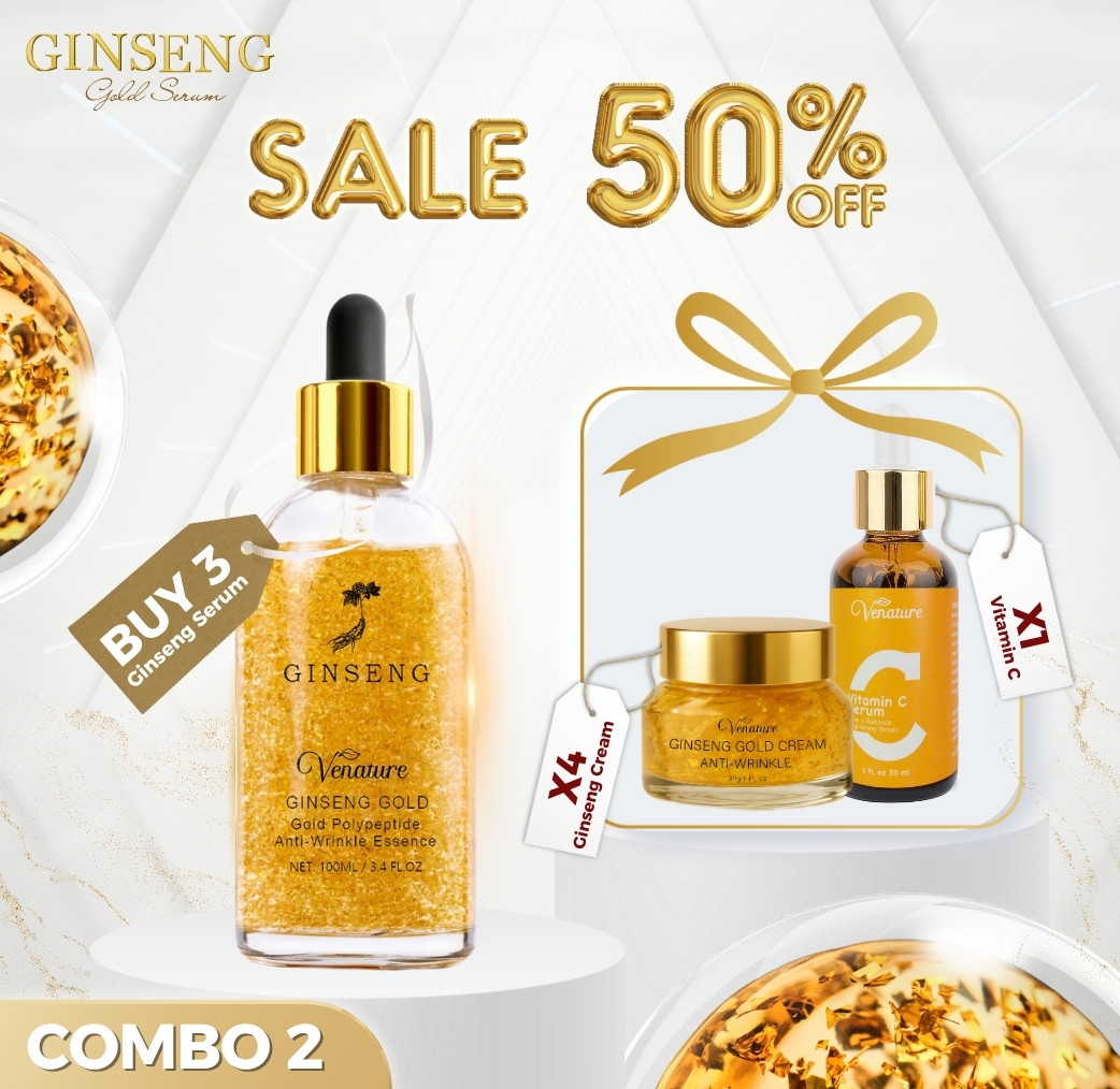 [COMBO 2] BUY 3 Venature Ginseng Gold Serum GET 4 Ginseng Gold Cream and GET 1 Vitamin C Serum 